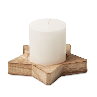 Picture of CANDLE ON STAR WOOD BASE