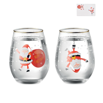 Picture of SET OF 2 CHRISTMAS GLASSES in White