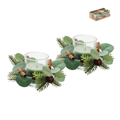 Picture of 2 CHRISTMAS CANDLE HOLDER SET