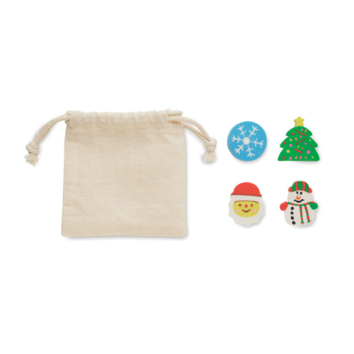 Picture of SET OF 4 CHRISTMAS ERASERS