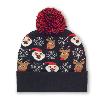 Picture of CHRISTMAS KNITTED BEANIE in Black