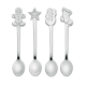 Picture of SET OF 4 CHRISTMAS TEA SPOON in Silver