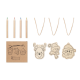 Picture of DRAWING WOOD ORNAMENTS SET in Brown