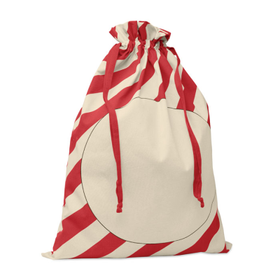 Picture of LARGE FATHER CHRISTMAS SANTA COTTON BAG in Red