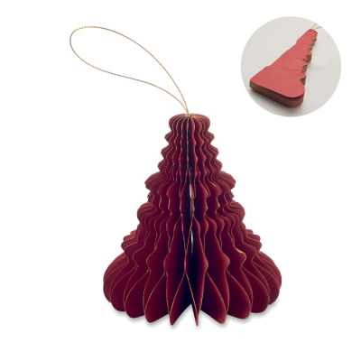 Picture of CHRISTMAS PAPER TREE HANGER in Red