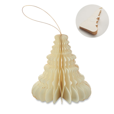 Picture of CHRISTMAS PAPER TREE HANGER in Brown
