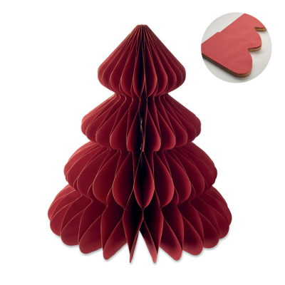 Picture of PAPER XMAS TREE DECORATION in Red