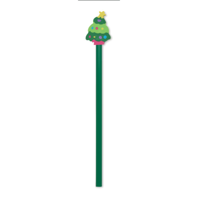 Picture of CHRISTMAS PENCIL with Eraser in Green