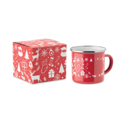Picture of CHRISTMAS ENAMEL MUG 300ML in Red