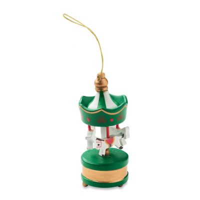 Picture of WOOD CAROUSEL ORNAMENT in Green