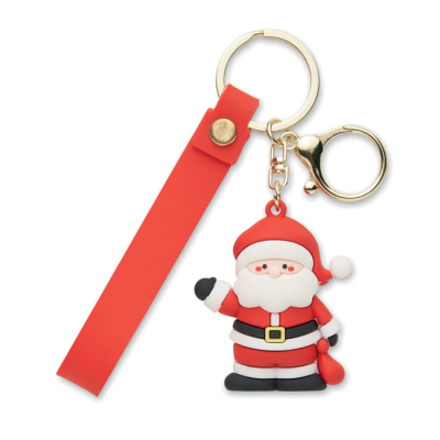 Picture of FATHER CHRISTMAS SANTA KEYRING BAG CHARM in Red