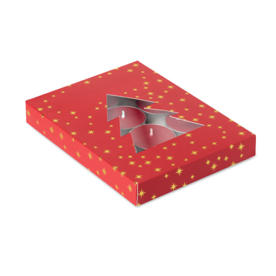 Picture of CINNAMON SCENTED TEA LIGHT SET in Red