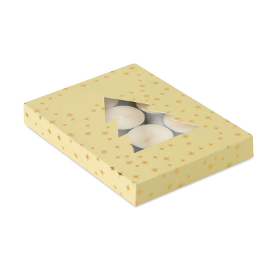 Picture of CINNAMON SCENTED TEA LIGHT SET in Brown