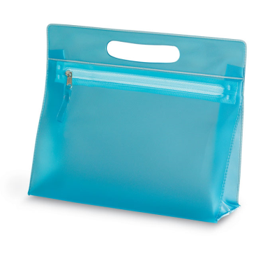 Picture of CLEAR TRANSPARENT COSMETICS POUCH in Blue.