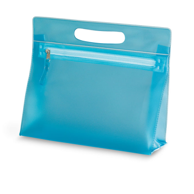 Picture of CLEAR TRANSPARENT COSMETICS POUCH in Blue.