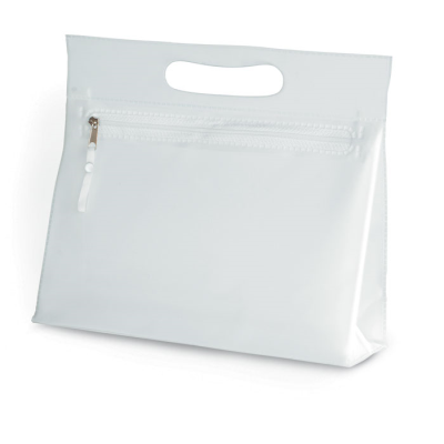 Picture of CLEAR TRANSPARENT COSMETICS POUCH in White.