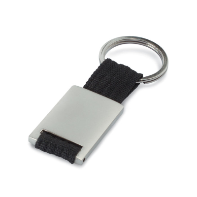 Picture of METAL RECTANGULAR KEYRING in Black.