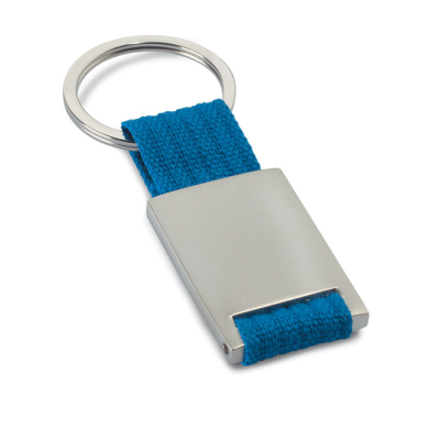 Picture of METAL RECTANGULAR KEYRING in Blue