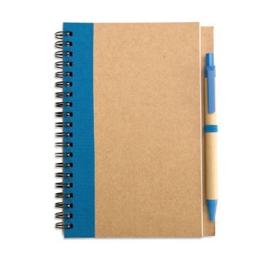 Picture of B6 RECYCLED NOTE BOOK with Pen in Blue