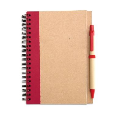 Picture of B6 RECYCLED NOTE BOOK with Pen in Red.