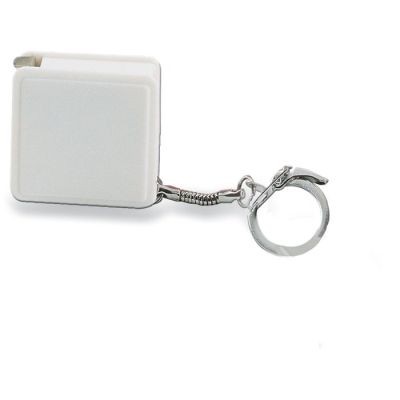 Picture of KEYRING W &  FLEXIBLE RULER 1M in White.