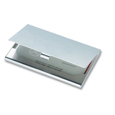 Picture of ALUMINIUM METAL BUSINESS CARD HOLDER in Silver.