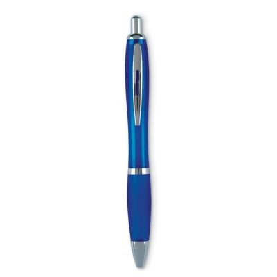Picture of PUSH BUTTON BALL PEN in Transparent Blue.