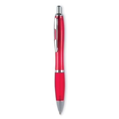 Picture of PUSH BUTTON BALL PEN in Transparent Red.