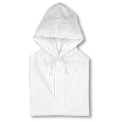 Picture of PVC RAINCOAT with Hood in White.