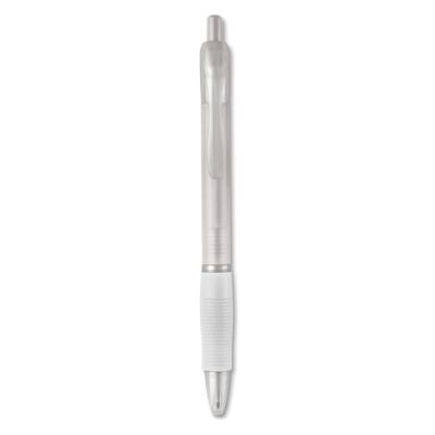 Picture of BALL PEN with Rubber Grip in Transparent White.