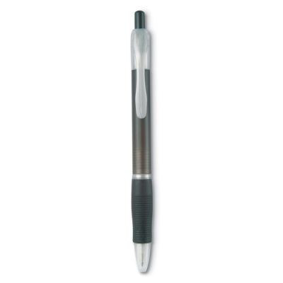 Picture of BALL PEN with Rubber Grip in Transparent Grey.