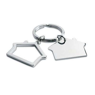 Picture of METAL KEYRING HOUSE SHAPE in Silver.