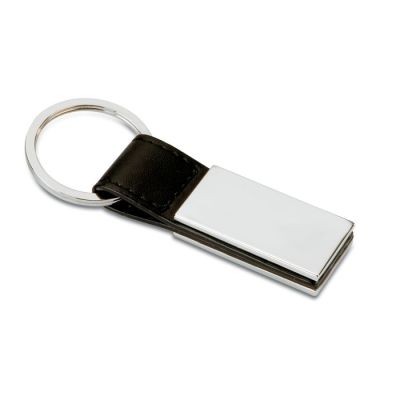 Picture of PU AND METAL KEYRING in Black.