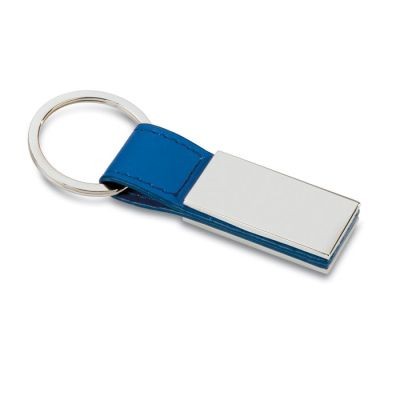 Picture of PU AND METAL KEYRING in Blue