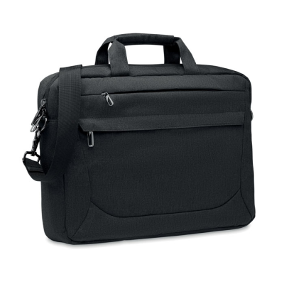 Picture of 600 RPET LAPTOP BAG in Black.