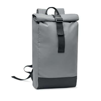 Picture of REFLECTIVE ROLLTOP BACKPACK RUCKSACK in Silver