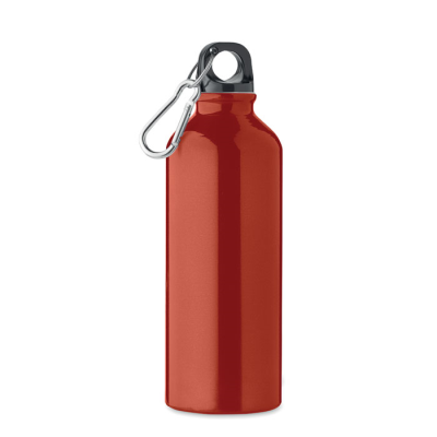 Picture of RECYCLED ALUMINIUM METAL BOTTLE 500ML in Red.
