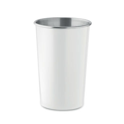 Picture of RECYCLED STAINLESS STEEL METAL CUP in White