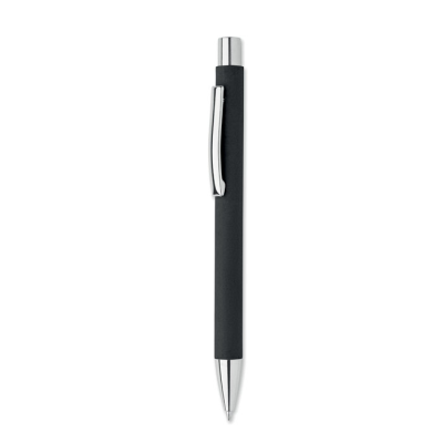 Picture of RECYCLED PAPER PUSH BALL PEN in Black.