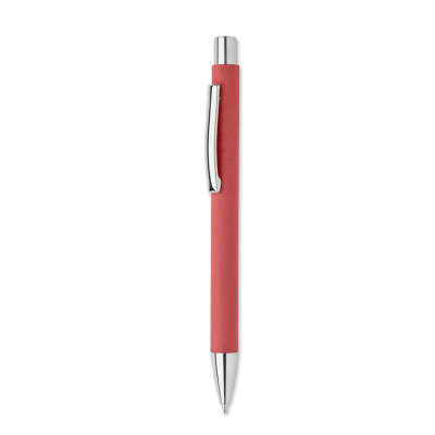 Picture of RECYCLED PAPER PUSH BALL PEN in Red