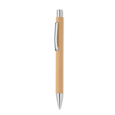 RECYCLED PAPER PUSH BALL PEN in Brown.