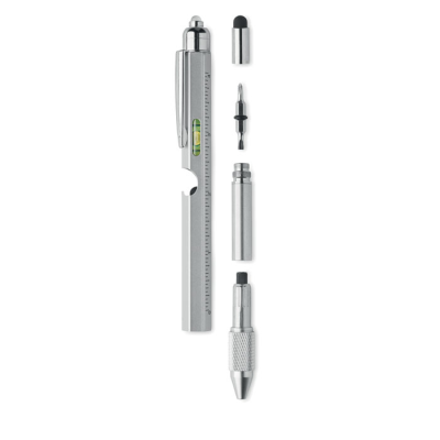 Picture of SPIRIT LEVEL PEN with Ruler in Silver.