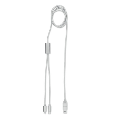 Picture of 2 in 1 LONG CHARGER CABLE in Silver.