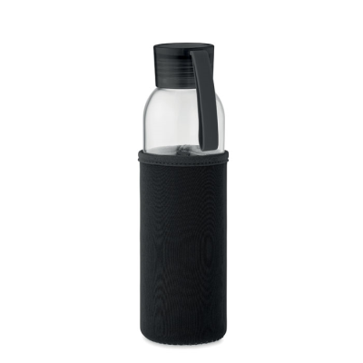 Picture of RECYCLED GLASS BOTTLE 500 ML in Black.