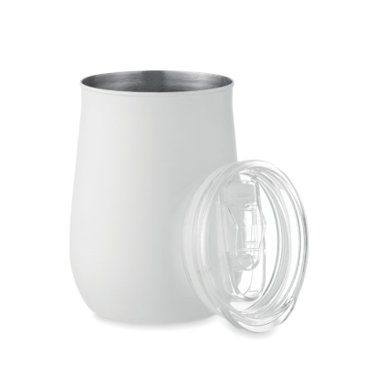 Picture of RECYCLED STAINLESS STEEL METAL MUG in White.