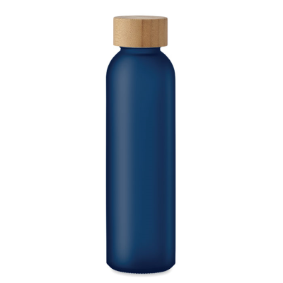 Picture of FROSTED GLASS BOTTLE 500ML in Blue.