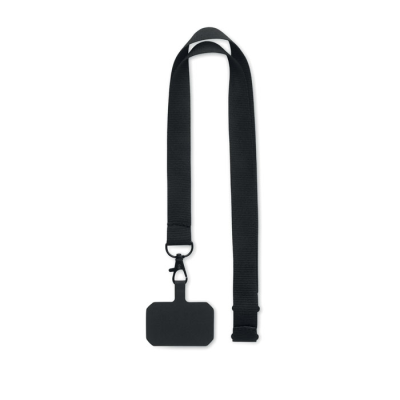 Picture of MOBILE PHONE HOLDER LANYARD in Black.