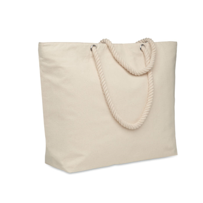 Picture of BEACH COOL BAG in Cotton in Brown.