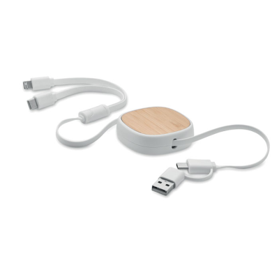Picture of RETRACTABLE CHARGER USB CABLE in White.