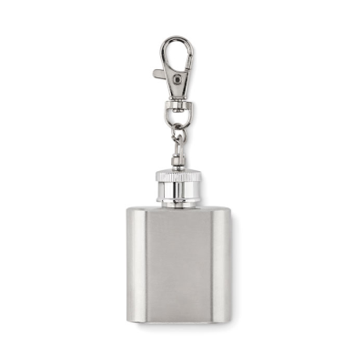 Picture of HIP FLASK KEYRING in Silver.